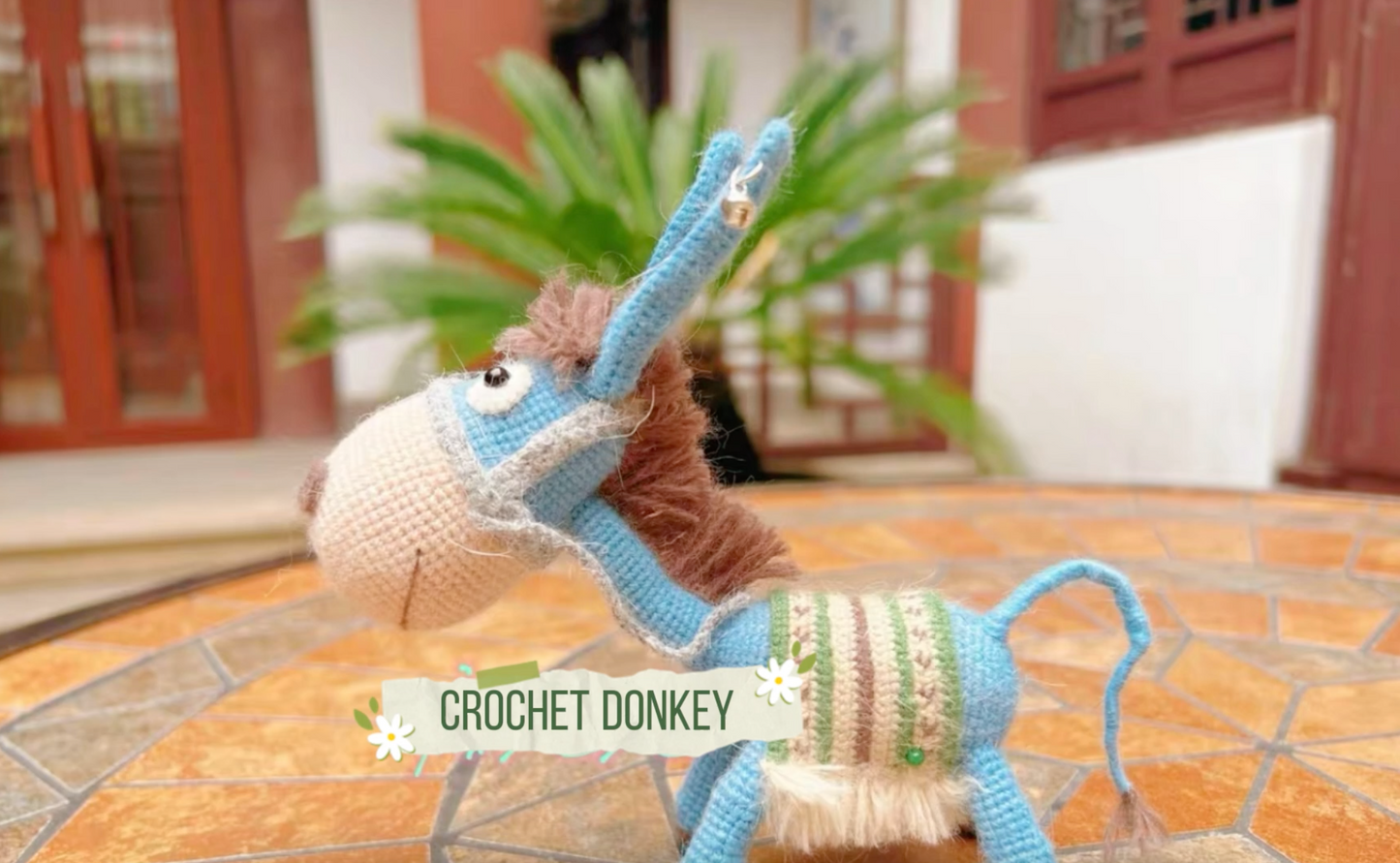 Crochet Donkey/Artificial Mink/17~27(including tail) cm/6.7~10.6(including tail) inch