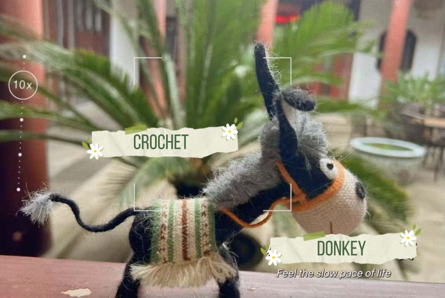 Crochet Donkey/Artificial Mink/17~27(including tail) cm/6.7~10.6(including tail) inch
