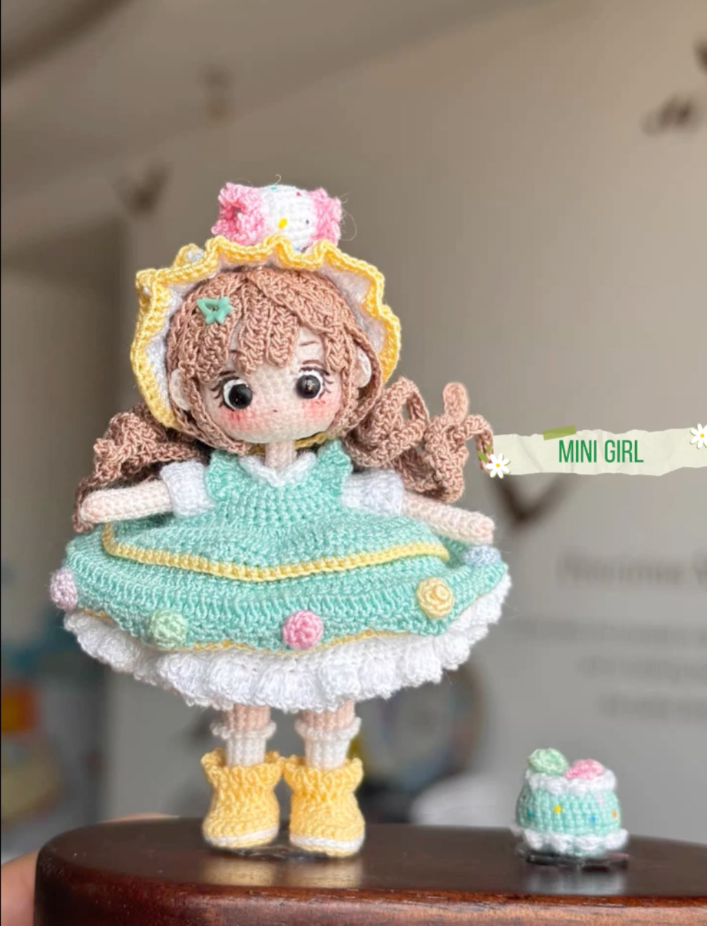 Mini Girl/Lace Cotton/Green Dress and Candy(7~8 cm/2.8~3.1 inch)