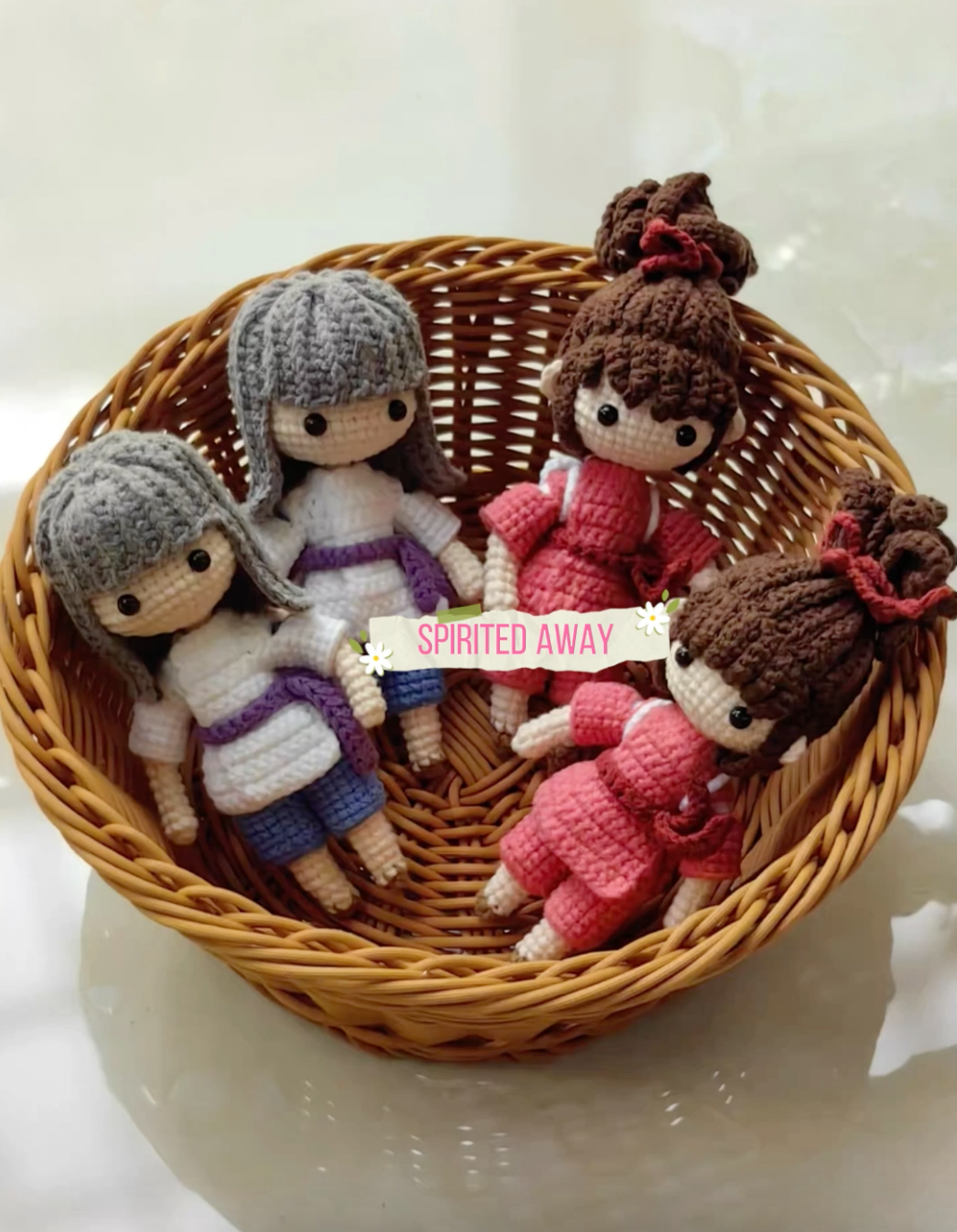 Crochet Chihiro/Haku/Spired Away/Girl(15 cm/5.9 inch)
