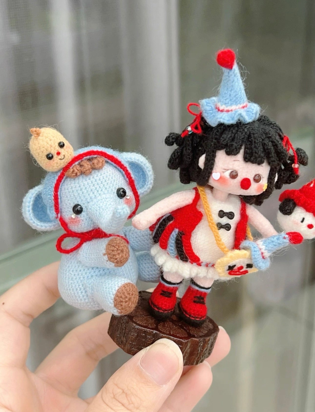 Crochet Mini Girl/Elephant Toy