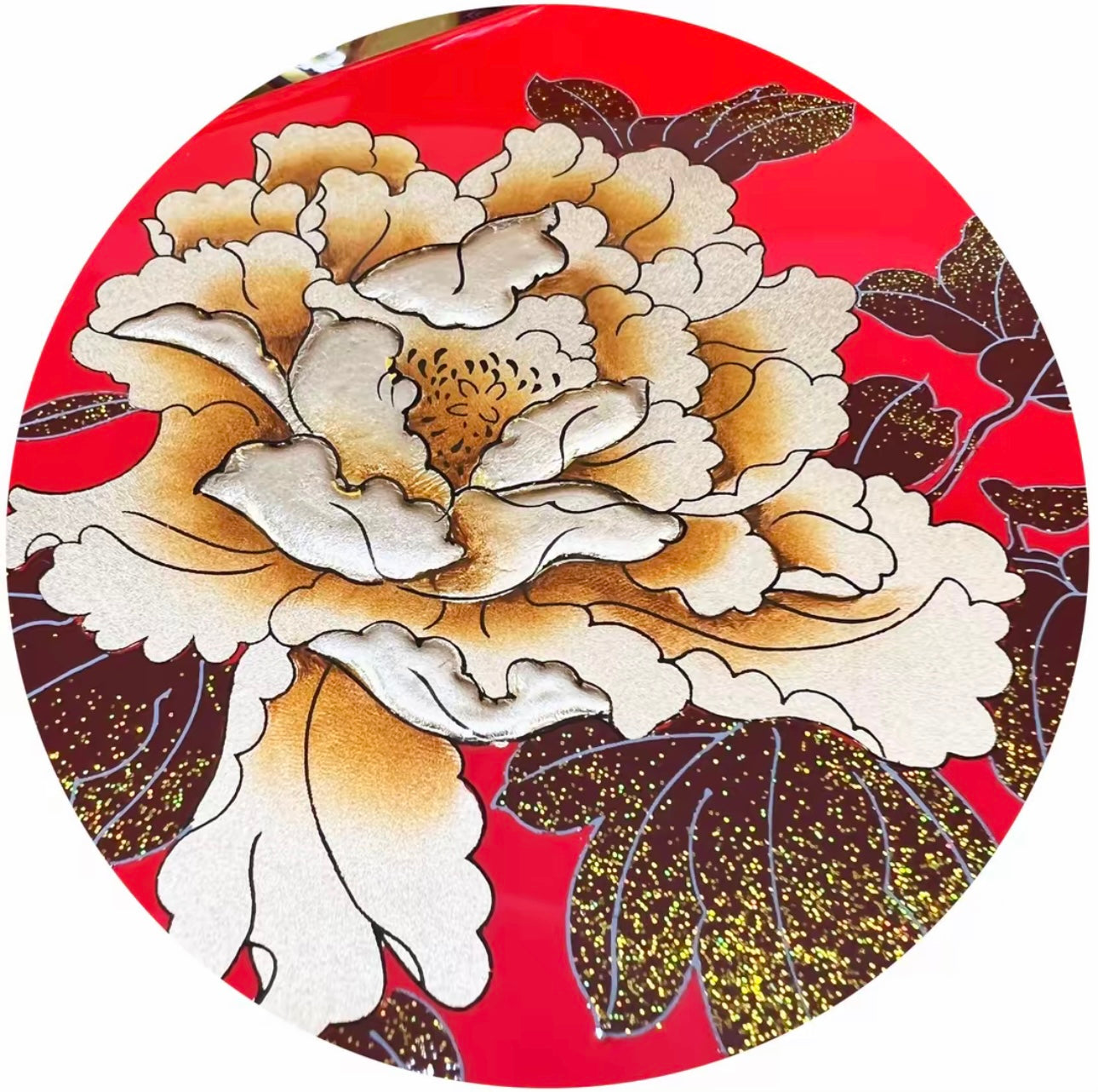 Wooden Jewelry Box- Peony Flower(21*14*7.5 cm/8.3*5.5*3 inch)