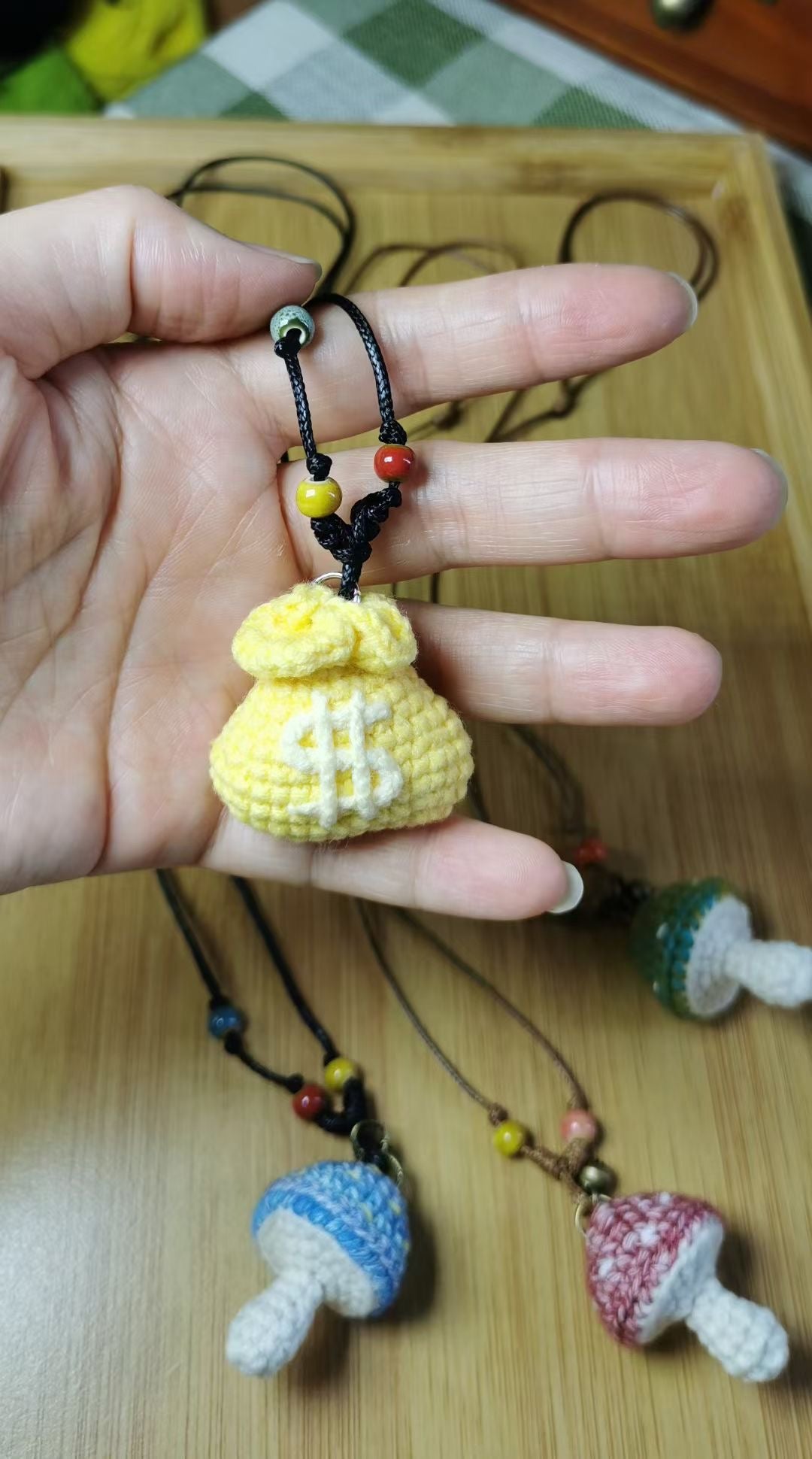 Crochet Moneybag/Necklace(3.5 cm/1.4 inch)