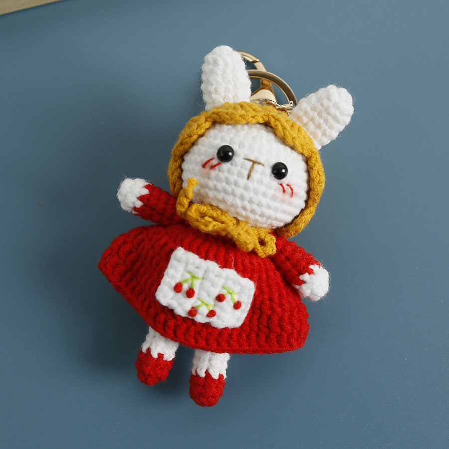Bunny with Red Skirt Keychain