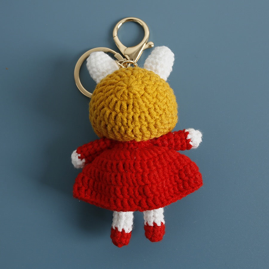 Bunny with Red Skirt Keychain