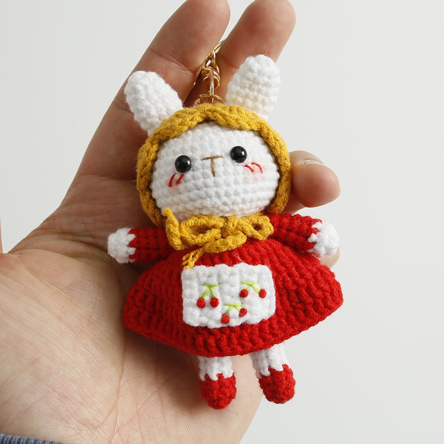 Bunny with Red Skirt Keychain