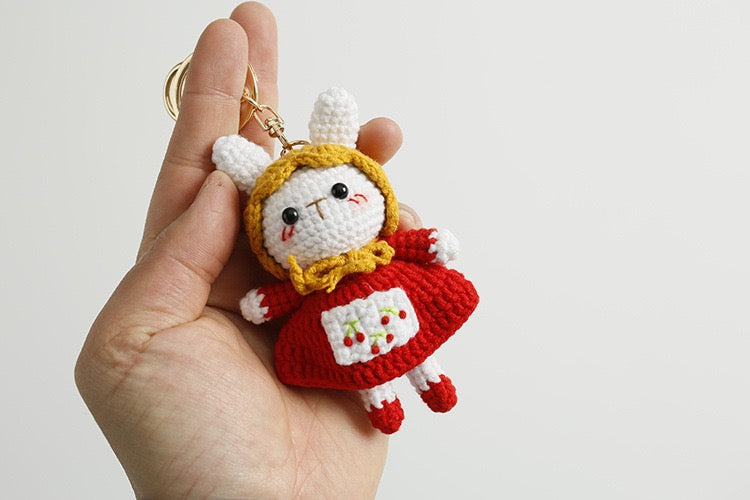 Bunny with Red Skirt Keychain