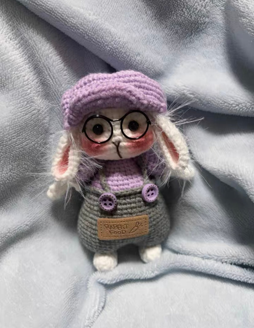 Crochet Bunny with Hat(5~7 cm/2~2.7 inch)