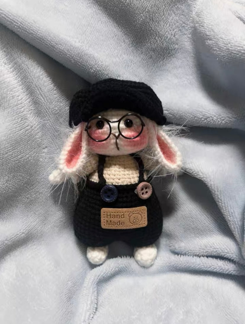 Crochet Bunny with Hat(5~7 cm/2~2.7 inch)
