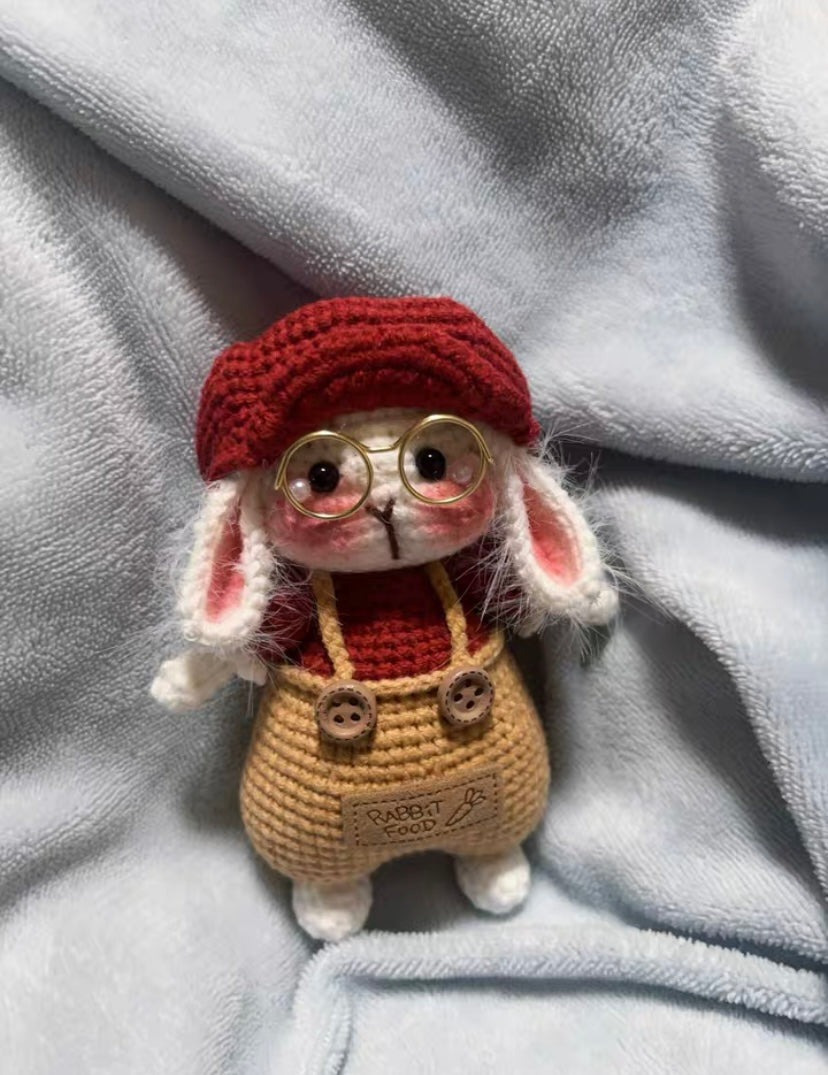 Crochet Bunny with Hat(5~7 cm/2~2.7 inch)