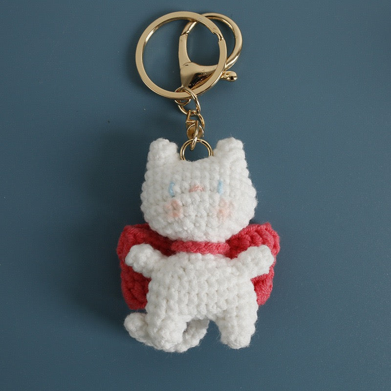 Cat with Bowknot Keychain