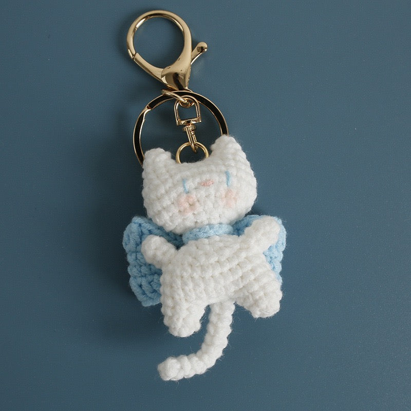 Cat with Bowknot Keychain