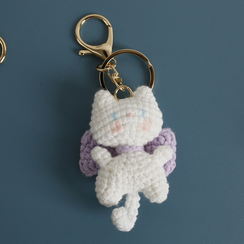 Cat with Bowknot Keychain