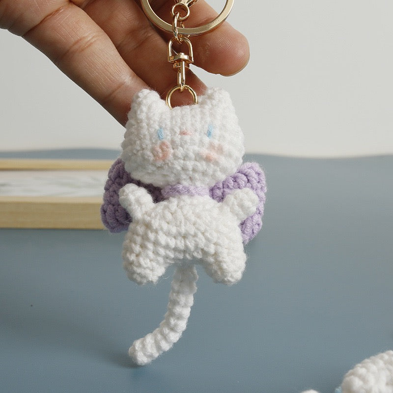 Cat with Bowknot Keychain