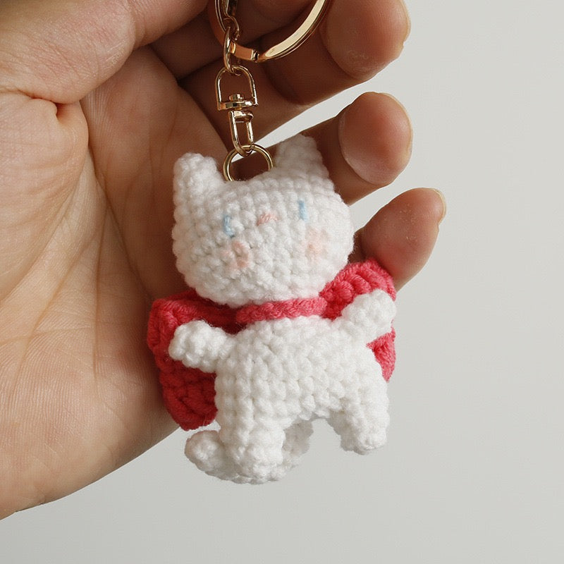 Cat with Bowknot Keychain