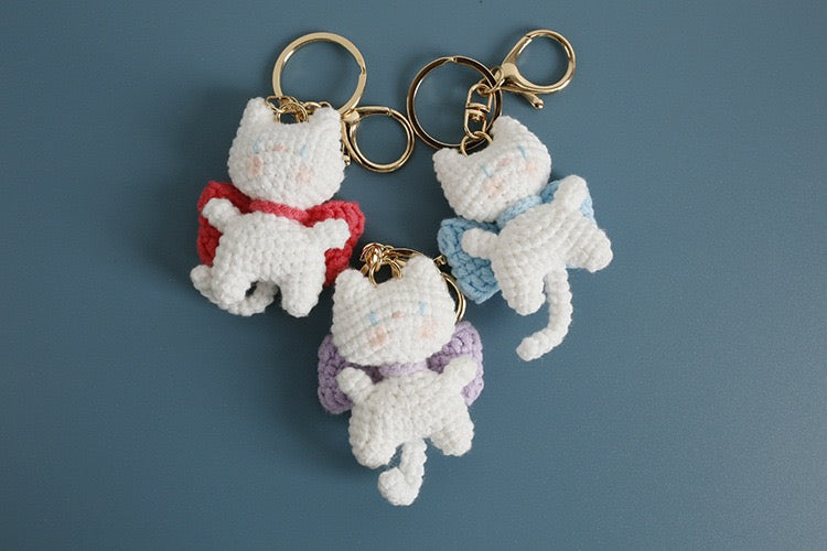 Cat with Bowknot Keychain