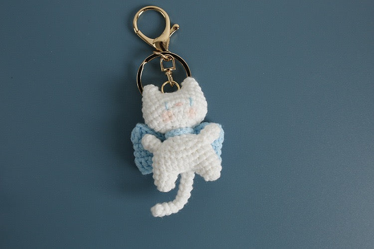 Cat with Bowknot Keychain