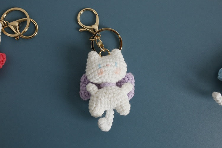 Cat with Bowknot Keychain