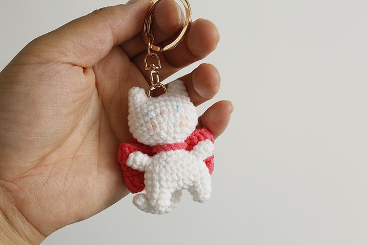 Cat with Bowknot Keychain