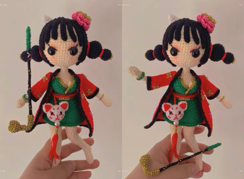 Crochet Fox Girl/Mini Girl(22 cm/8.7 inch)