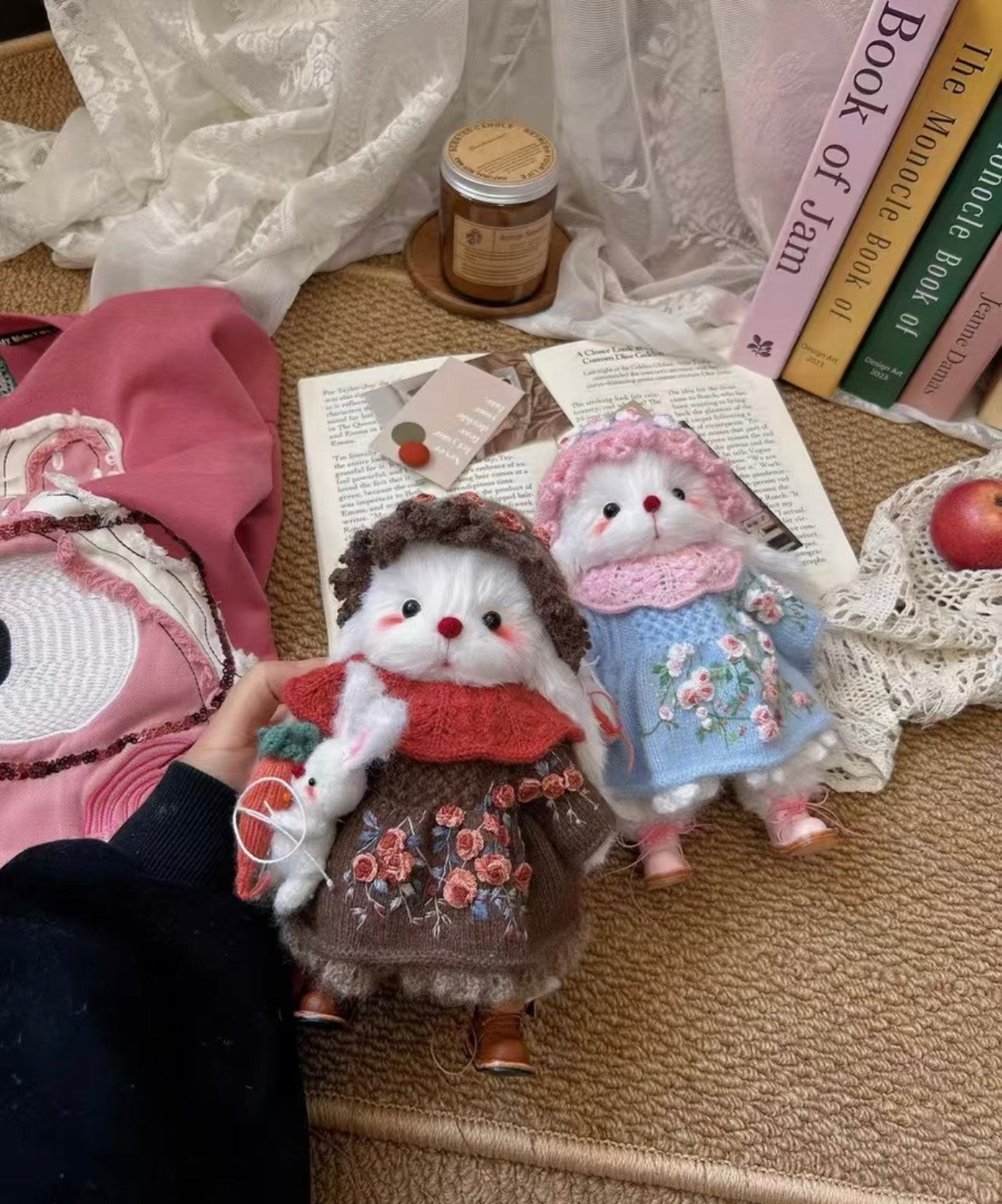 Knitted Bunny+Cloth+Hat+Bunny Toy+Carrot