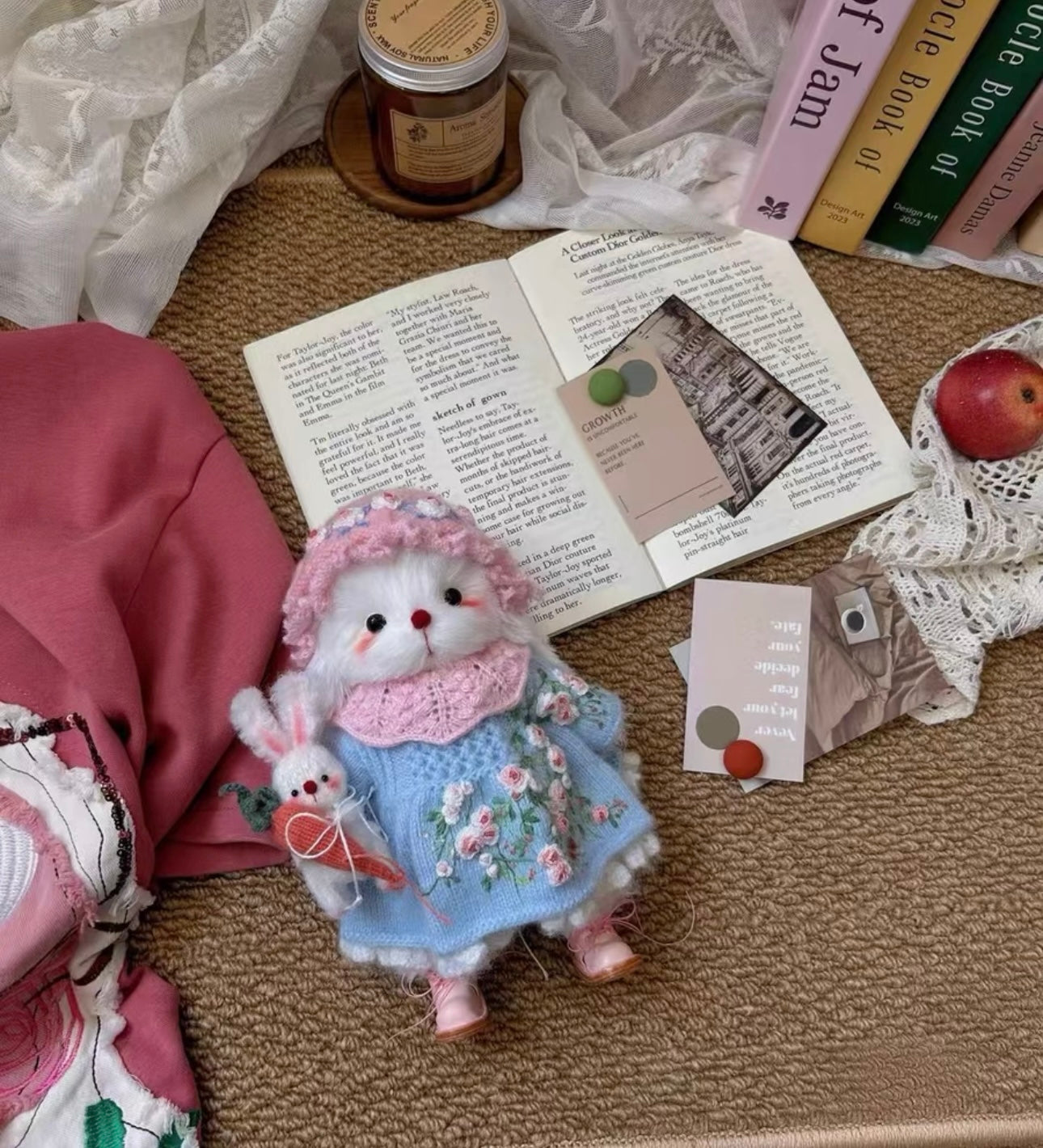 Knitted Bunny+Cloth+Hat+Bunny Toy+Carrot