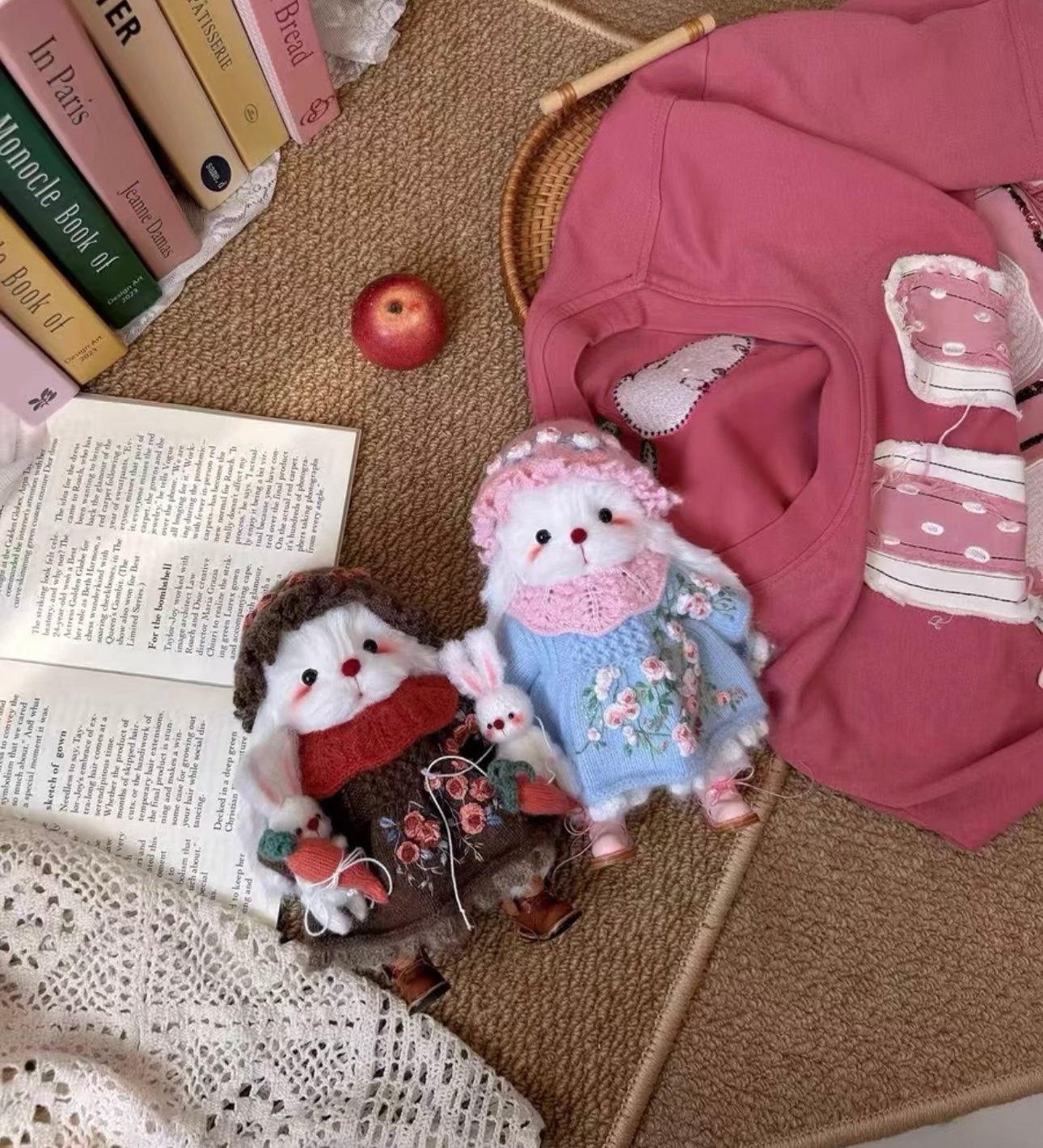Knitted Bunny+Cloth+Hat+Bunny Toy+Carrot