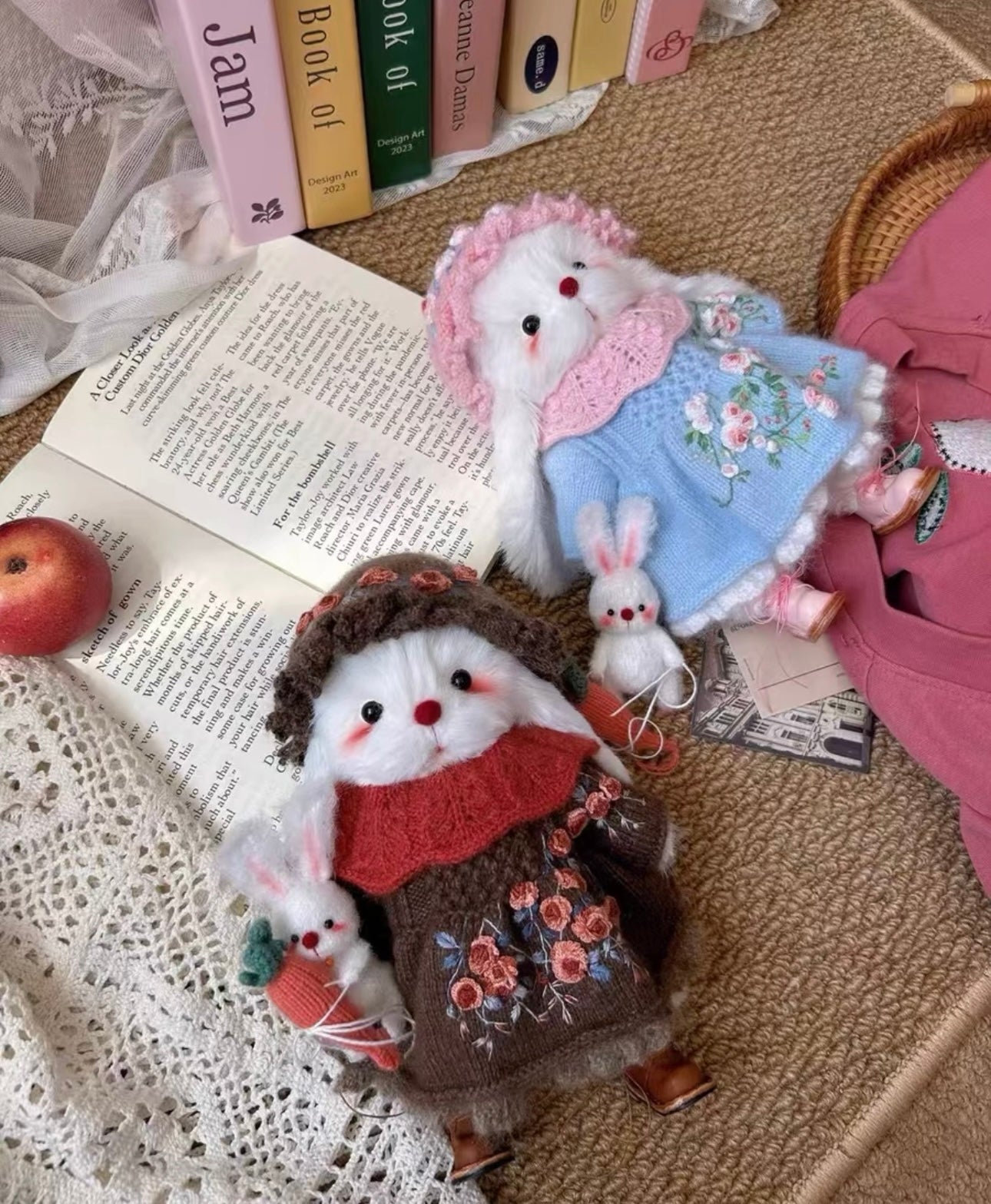Knitted Bunny+Cloth+Hat+Bunny Toy+Carrot
