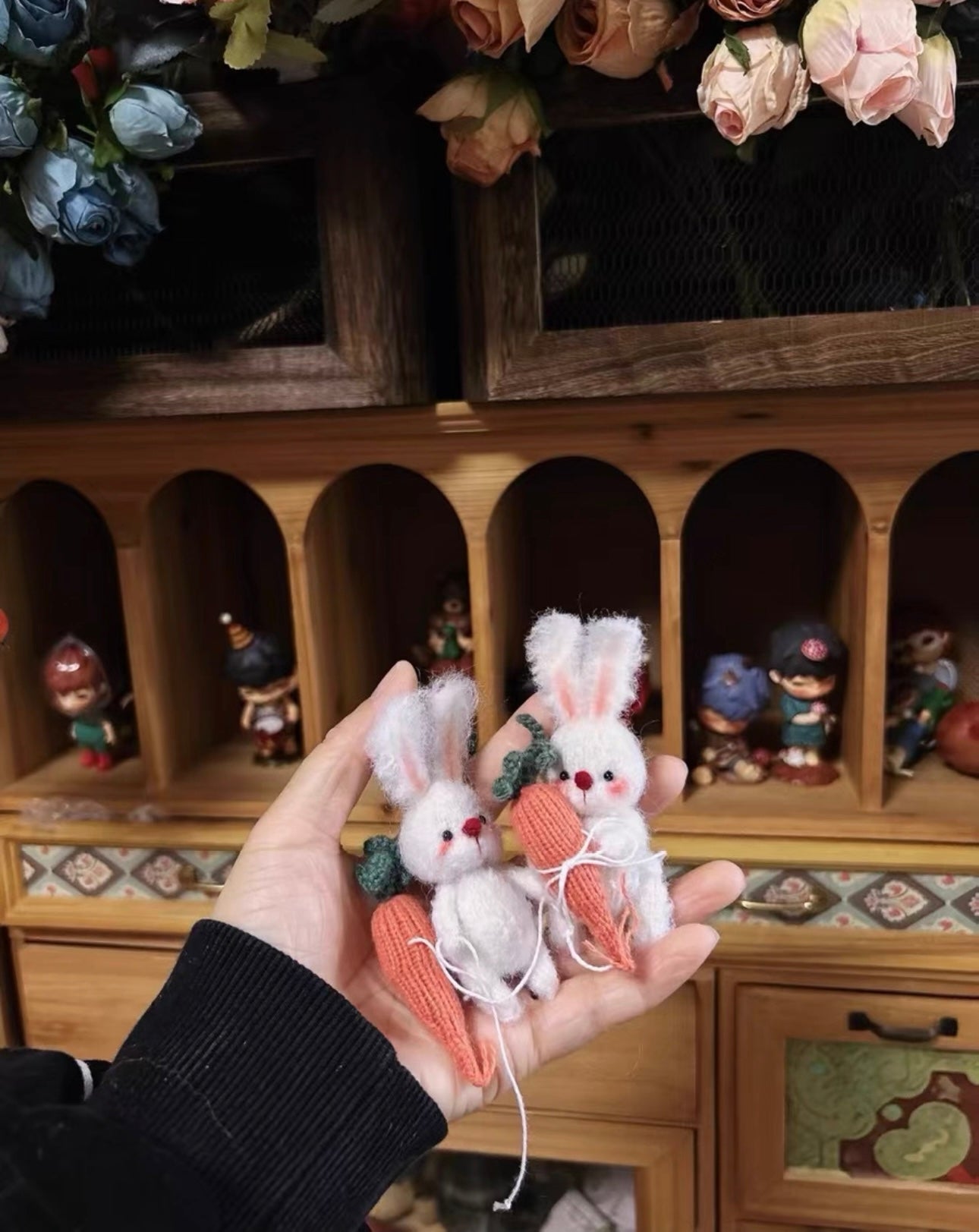 Knitted Bunny+Cloth+Hat+Bunny Toy+Carrot