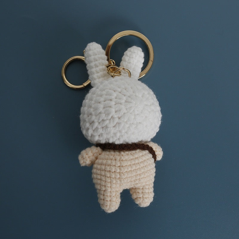 Pig with Bunny Hat keychain