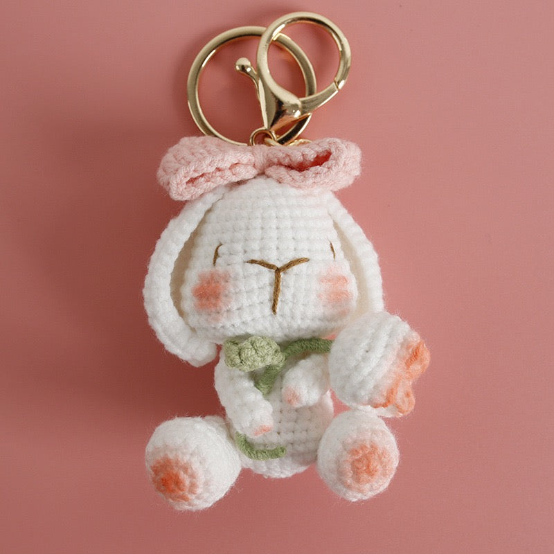 Bunny with Tulip Keychain