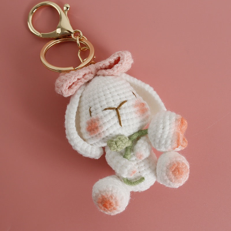 Bunny with Tulip Keychain