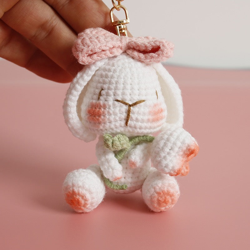 Bunny with Tulip Keychain
