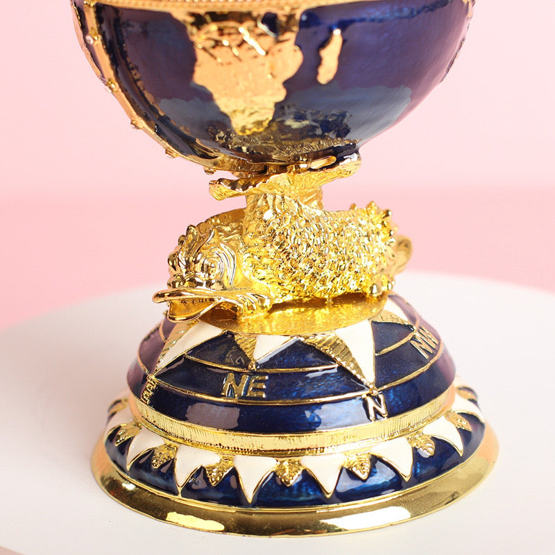 Hand Enameled Jewelry Box- Faberge Egg(8*8*15 cm/3.1*3.1*5.9 inch)