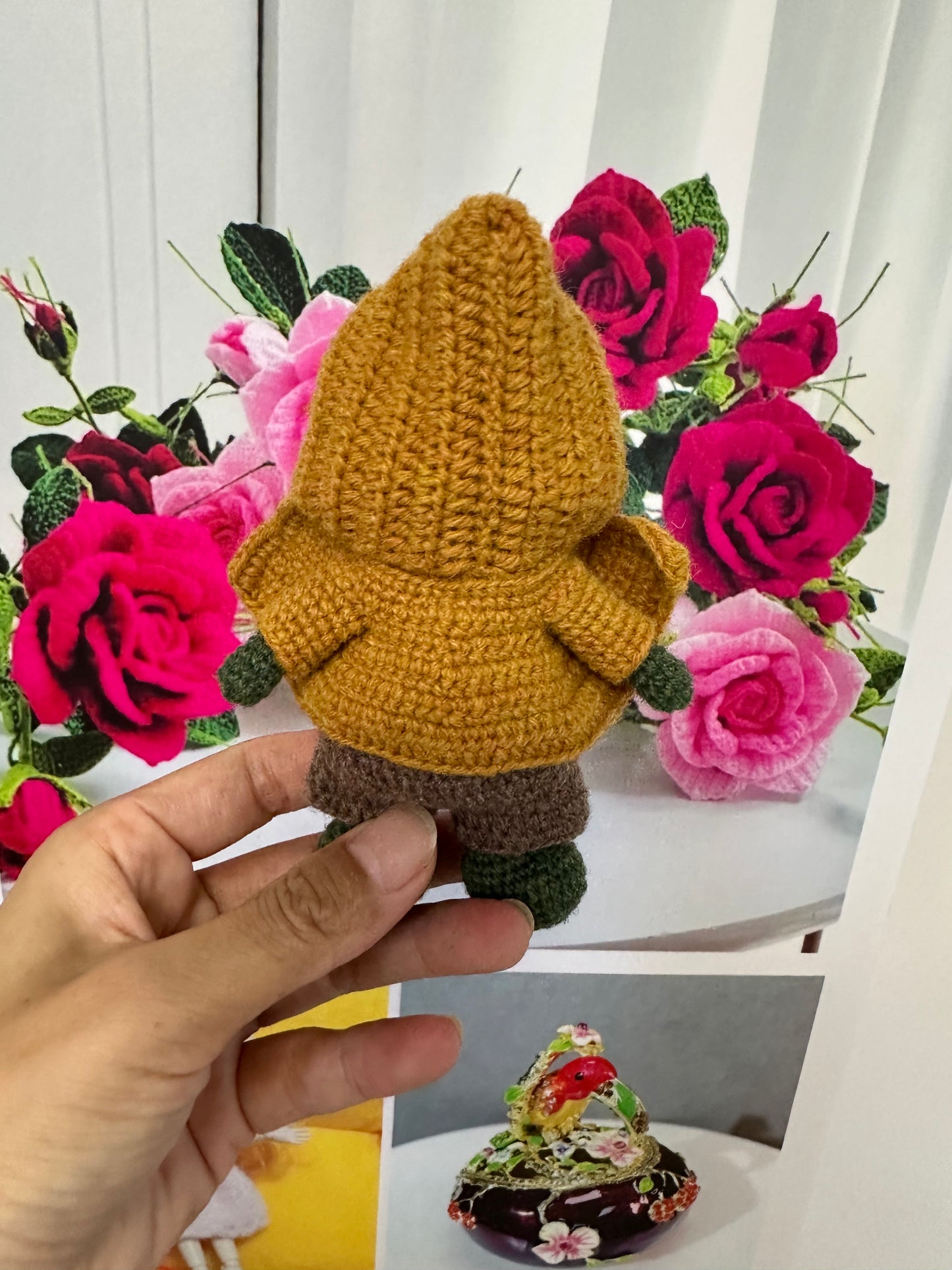 Crochet Frog with Outfit/Wool(11 cm/4.3 inch)