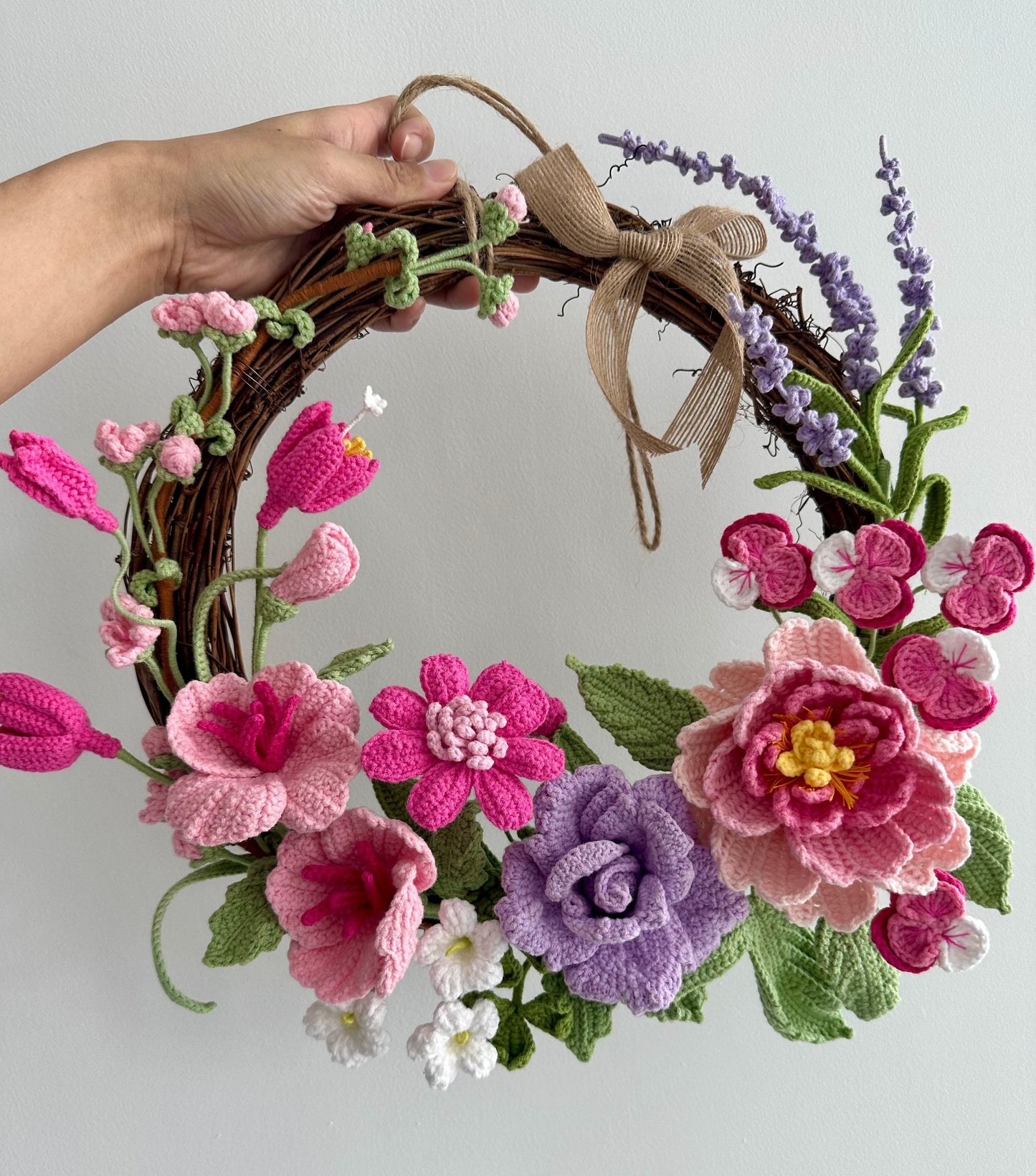 Crochet Flower with Wreath