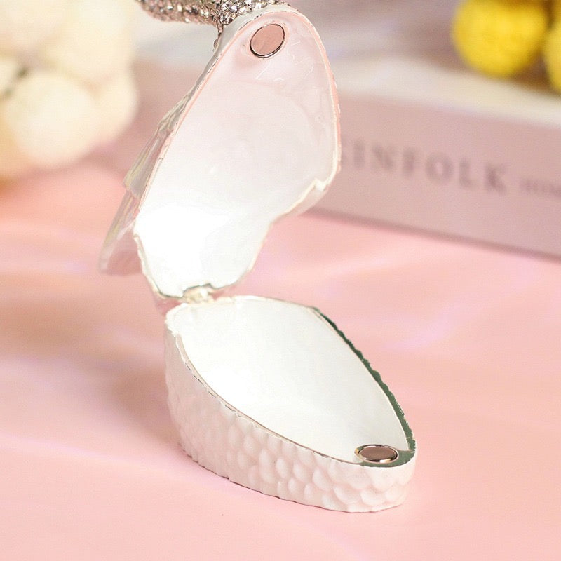 Hand Enameled Jewelry Box- Swan(Small: 9.5*7.5 cm/3.7*3 inch,0.28 kg/9.9 oz;Large: 10*12 cm/3.9*4.7 inch,0.49 kg/17.3 oz)