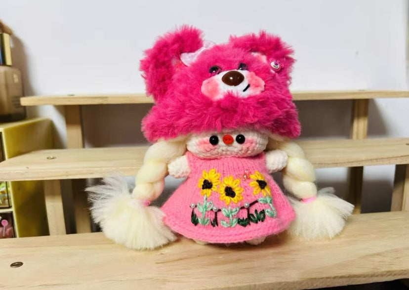 Crochet Doll/Mini Girl/Pig Girl/Knitted Cloth