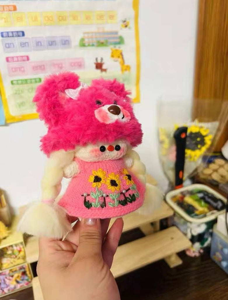 Crochet Doll/Mini Girl/Pig Girl/Knitted Cloth