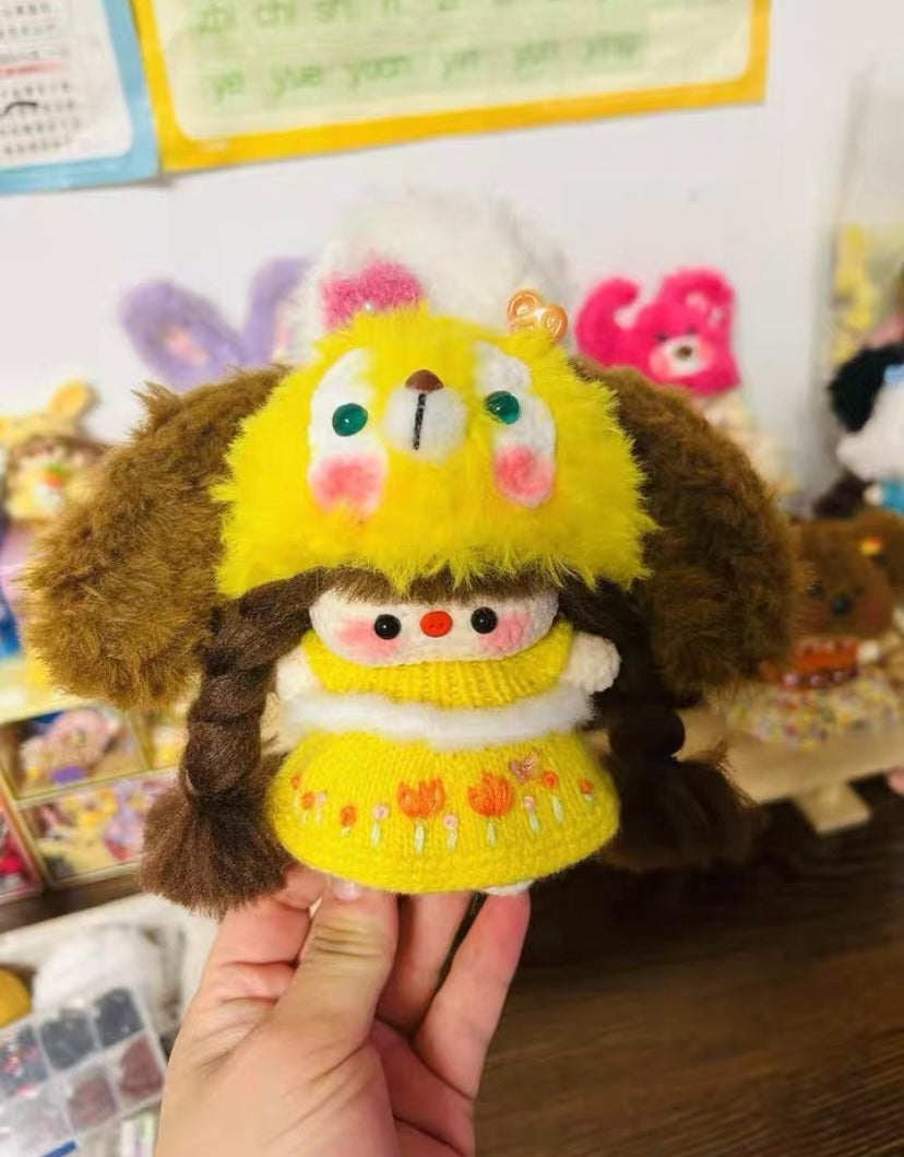 Crochet Doll/Mini Girl/Pig Girl/Knitted Cloth