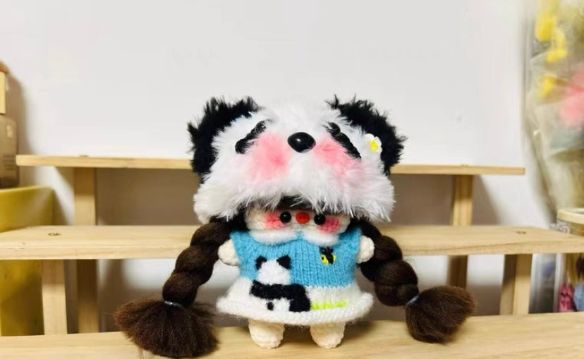 Crochet Doll/Mini Girl/Pig Girl/Knitted Cloth