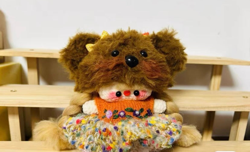 Crochet Doll/Mini Girl/Pig Girl/Knitted Cloth