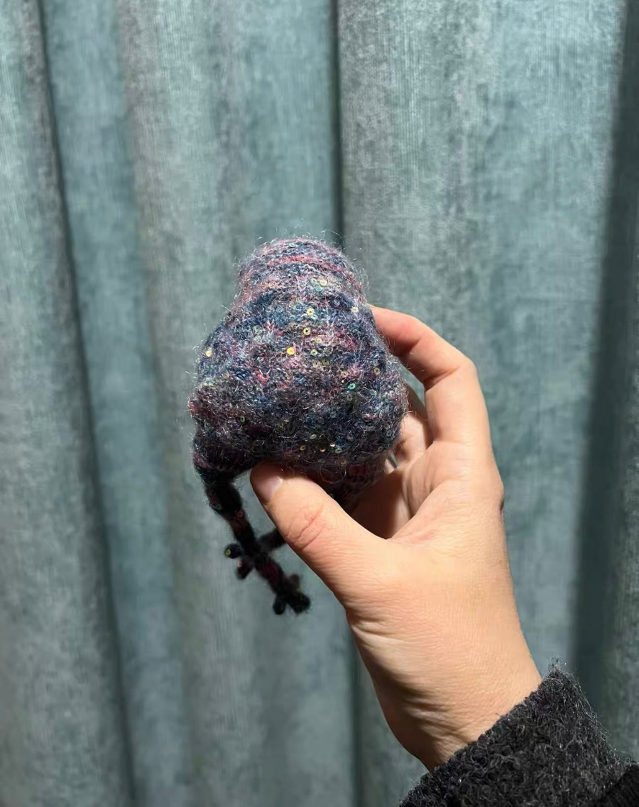 Knitted Frog/Mohair Yarn(Sitting Height:7 cm/2.8 inch)