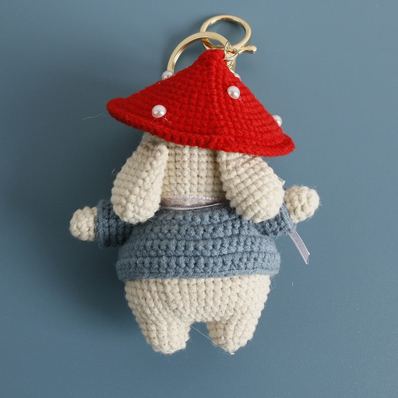 Crochet Bunny with Mushroom Hat