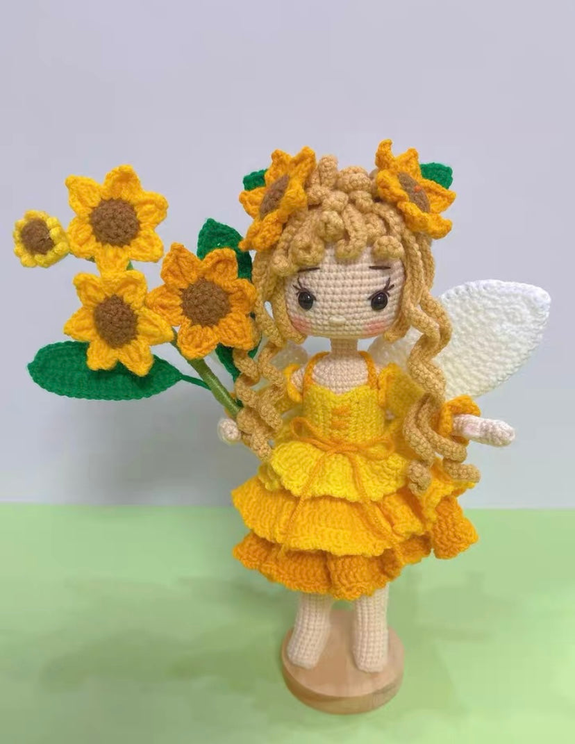 Crochet Fairy/Flower(21 cm/8.3 inch)