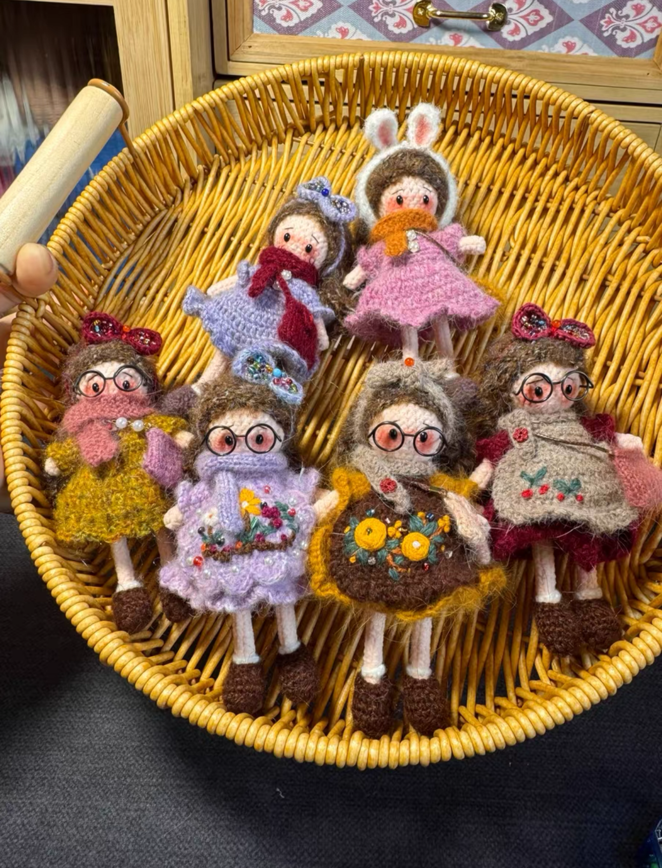 Crochet Mini Girl/Artificial Mink(10 cm/3.9 inch)