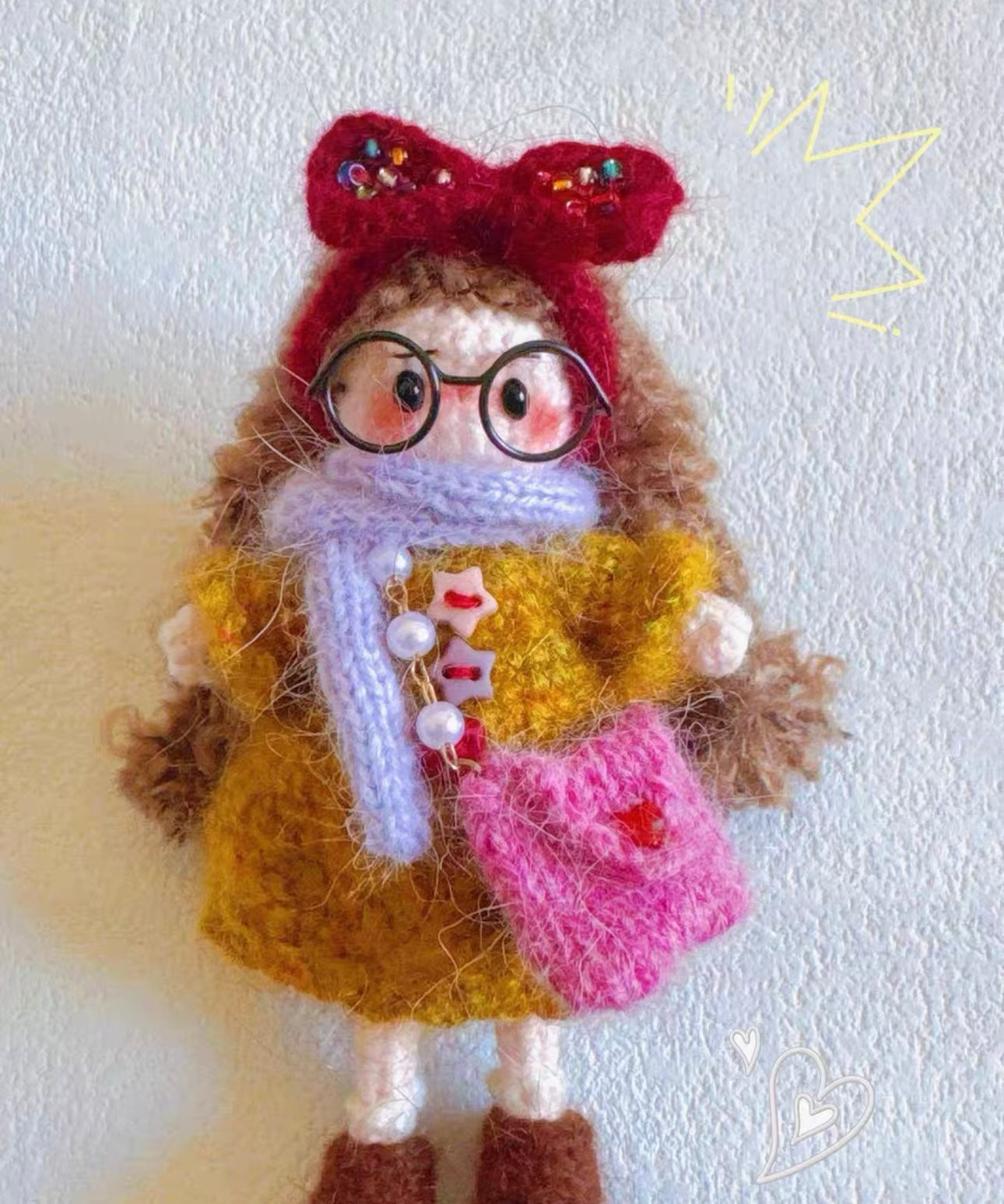 Crochet Mini Girl/Artificial Mink(10 cm/3.9 inch)