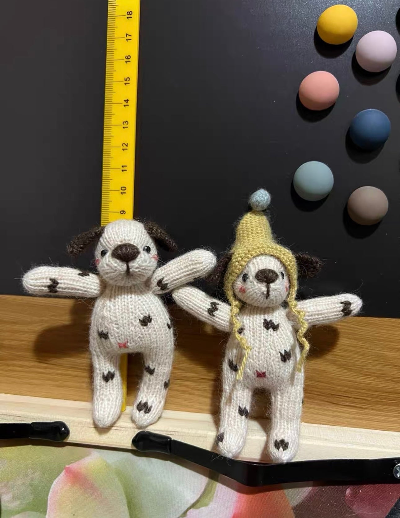 Knitted Spotted Dog(8 cm/3.1 inch)
