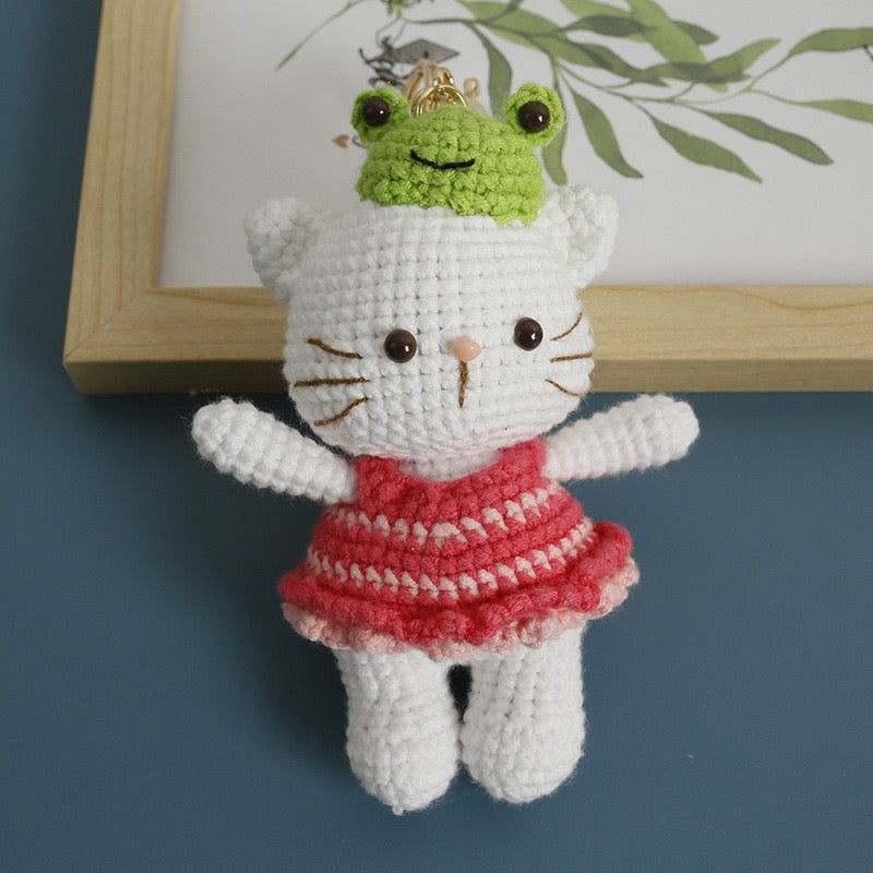 Hello Kitty/Cat with Frog Hat(11 cm/4.3 inch)