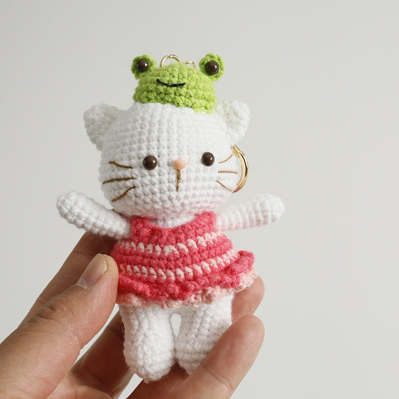 Hello Kitty/Cat with Frog Hat(11 cm/4.3 inch)